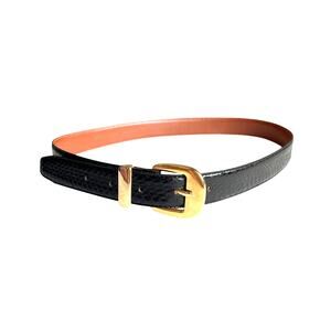JANA genuine snake skin belt black gold buckle medium